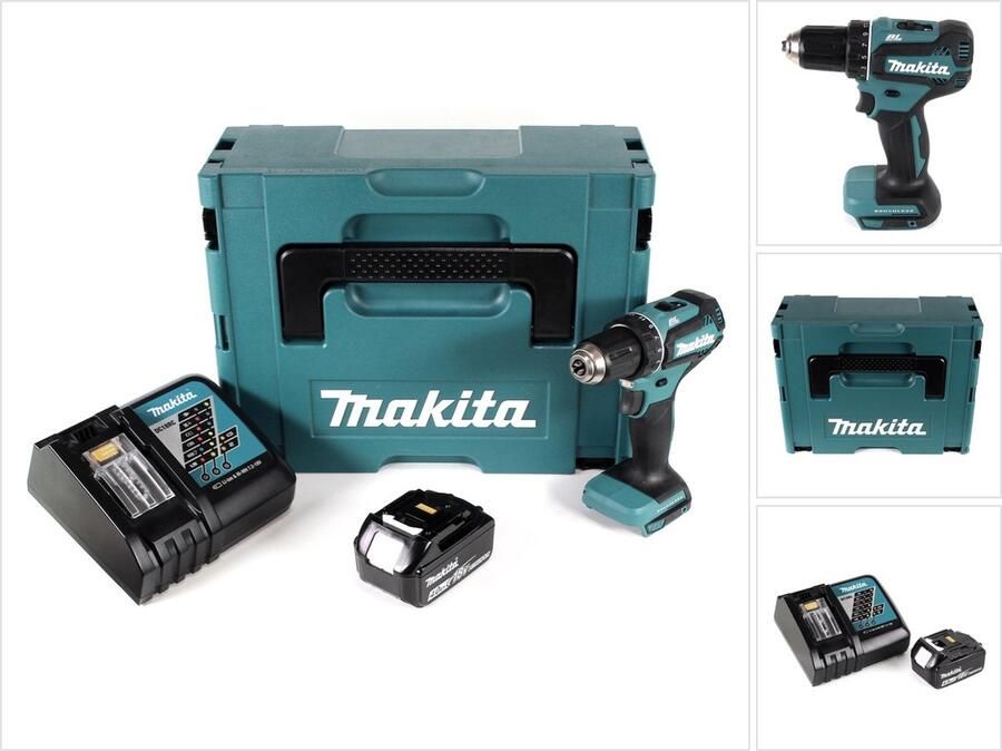 Makita DDF 485 RM1J accuboormachine 18V 50Nm in Makpac + 1x 4.0 Ah accu + lader