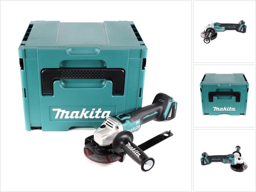 Makita DGA 504 ZJ Snoerloze haakse slijper 18V 125mm Brushless Solo + Makpac zonder accu zonder lader