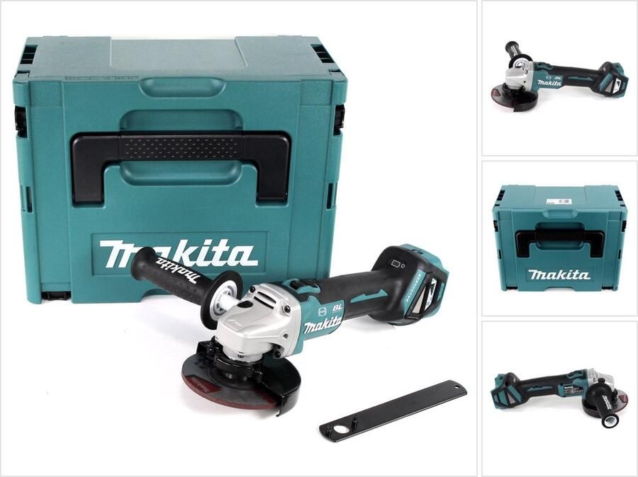 Makita DGA 513 ZJ Snoerloze haakse slijper 18V 125mm Brushless Solo + Makpac zonder accu zonder lader