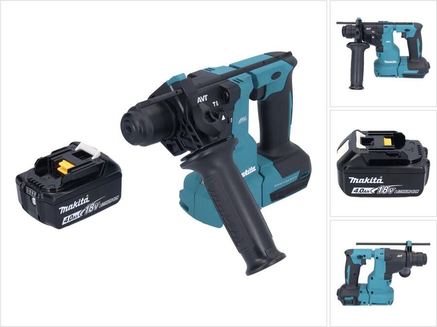 Makita DHR 183 M1 accu boormachine 18 V 1.7 J SDS plus Brushless + 1x oplaadbare accu 4.0 Ah zonder oplader