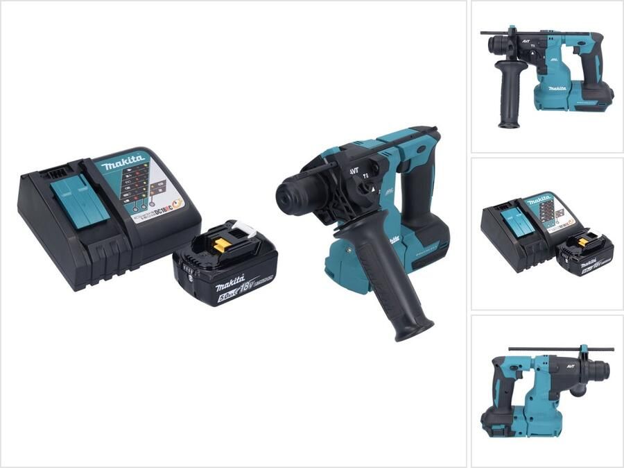 Makita DHR 183 RT1 accu boormachine 18 V 1.7 J SDS plus Brushless + 1x oplaadbare accu 5.0 Ah + lader