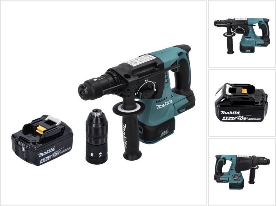Makita DHR 243 M1 accu boormachine 18 V SDS plus Brushless + 1x oplaadbare accu 4.0 Ah zonder oplader
