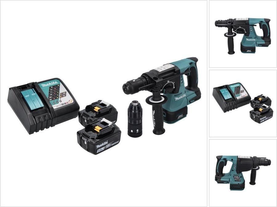 Makita DHR 243 RT accu boormachine 18 V SDS plus Brushless + 2x accu 5.0 Ah + lader