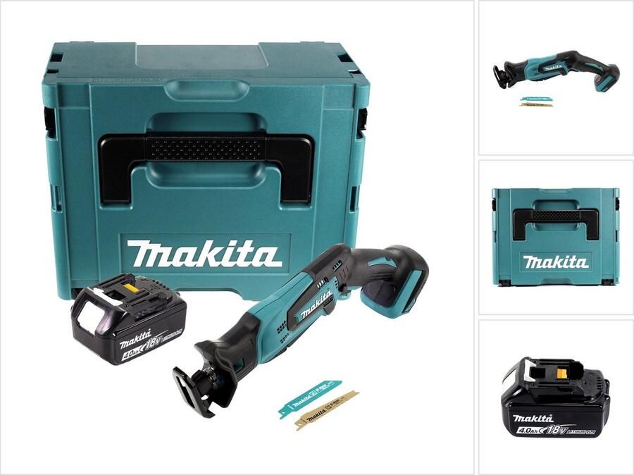 Makita DJR 183 M1J Accu Reciprozaag 18 V + 1x accu 4.0 Ah + Makpac zonder lader