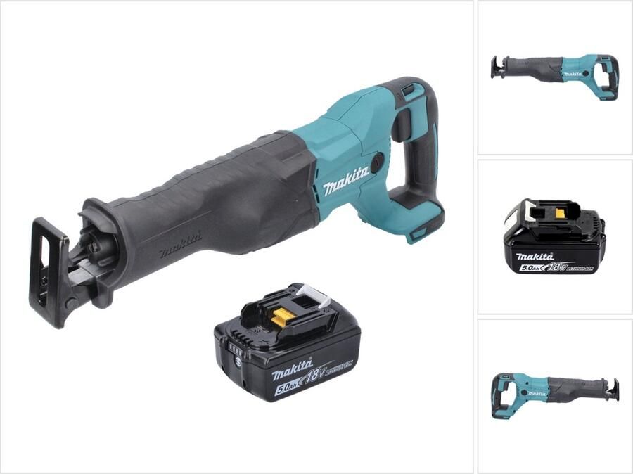 Makita DJR 186 T1 accu reciprozaag 18 V + 1x oplaadbare accu 5.0 Ah zonder oplader