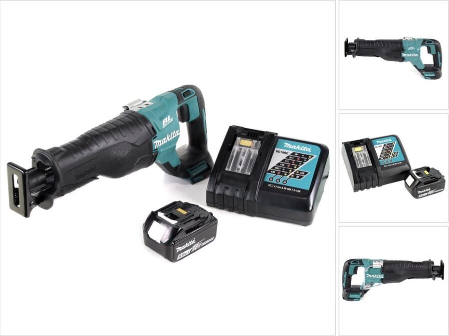 Makita DJR 187 RT1 accu- reciprozaag 18 V borstelloze reciprozaag + 1x 5.0 Ah accu + lader