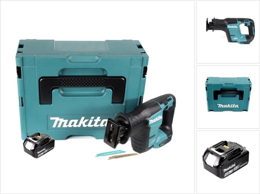 Makita DJR 188 M1J accu reciprozaag 18 V borstelloze reciprozaag in Makpac + 1x 4.0 Ah accu zonder oplader