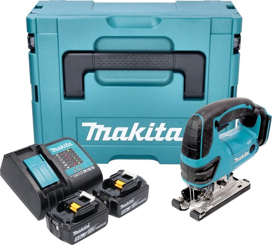 Makita DJV 180 STXJ accu decoupeerzaag 18 V 135 mm + 2x oplaadbare accu 5.0 Ah + lader + Makpac