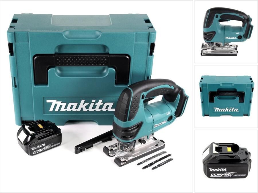 Makita DJV 180 T1J accu decoupeerzaag 18V + 1x accu 5.0Ah + Makpac zonder oplader