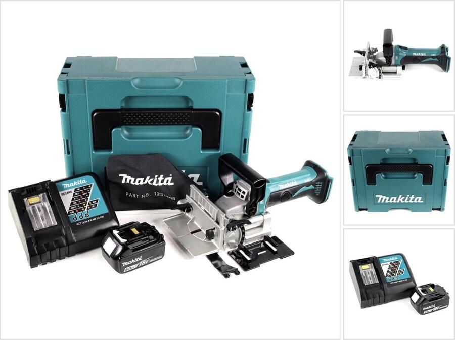 Makita DPJ 180 RT1J 18 V Li-Ion accu bovenfrees in Makpac + 1 x 5.0 Ah accu + lader