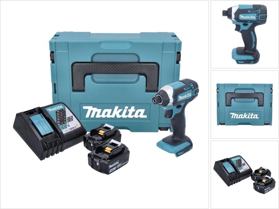 Makita DTD 152 RFJ accu slagmoersleutel 1 4 18V 165Nm + 2x oplaadbare batterijen 3.0Ah + lader in Makpac