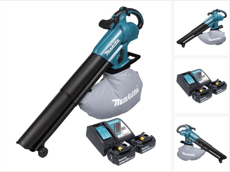 Makita DUB 187 RF2 accu bladblazer en bladzuiger 18 V borstelloos + 2x oplaadbare accu 3.0 Ah + lader