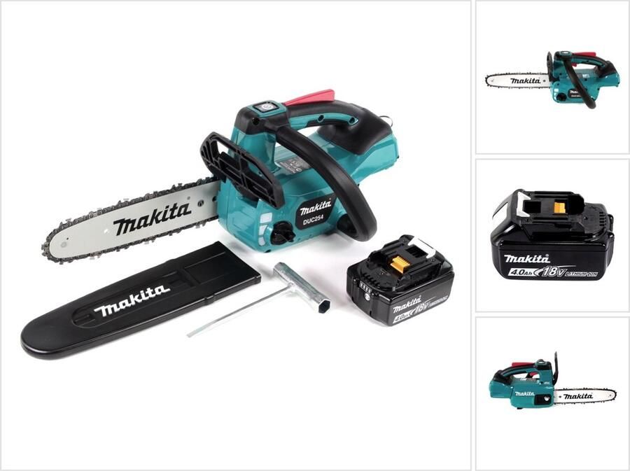 Makita DUC 254 M1 accu-kettingzaag 18 V 25 cm borstelloos + 1x accu 4.0 Ah zonder oplader