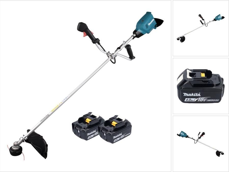 Makita DUR 369 AM2 accu bosmaaier 36 V ( 2x 18 V ) 43 cm borstelloos + 2x accu 4.0 Ah zonder lader