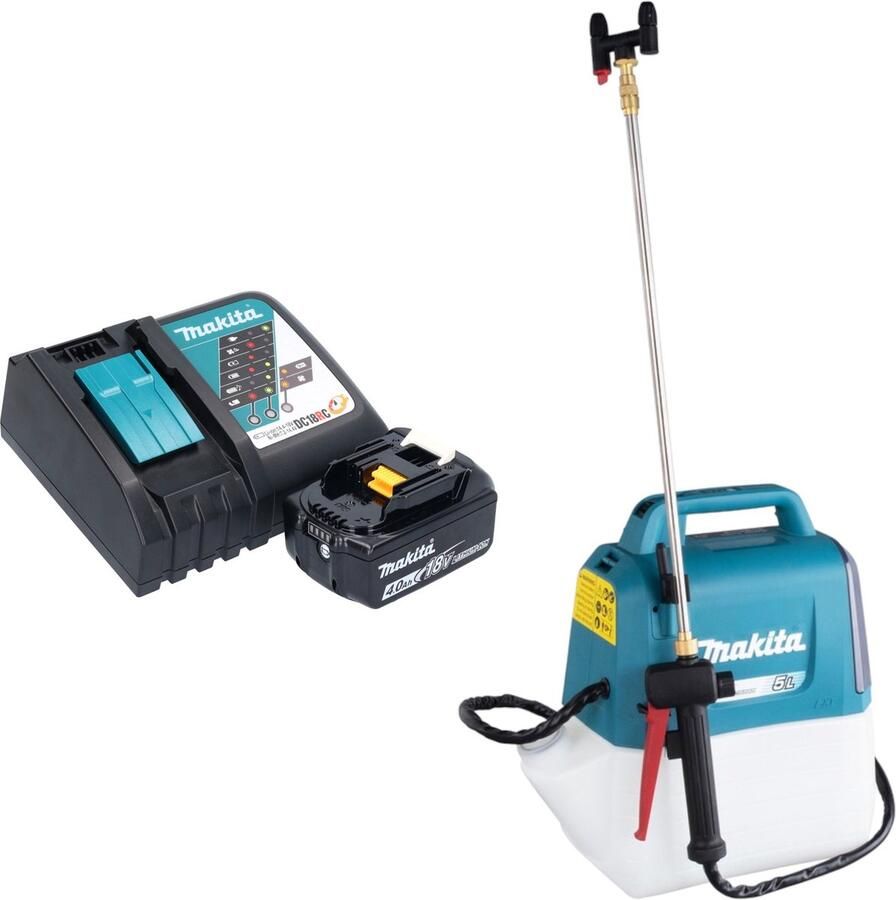 Makita DUS 054 RM accuspuit 18 V 5 0 l 3 0 bar + 1x accu 4 0 Ah + lader