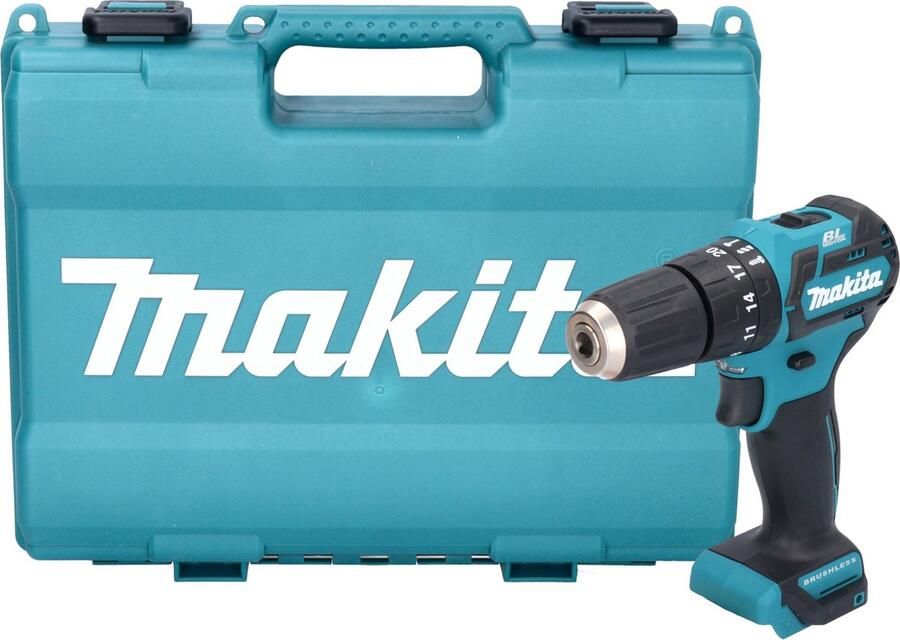 Makita HP 332 DZE accu klopboormachine 12 V max. 35 Nm borstelloos + koffer zonder accu zonder lader
