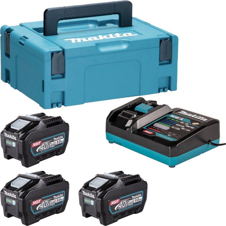 Makita Power Source Kit 3x BL 4050 F accu 40 V max. 5.0 Ah XGT + DC 40 RA lader + Makpac