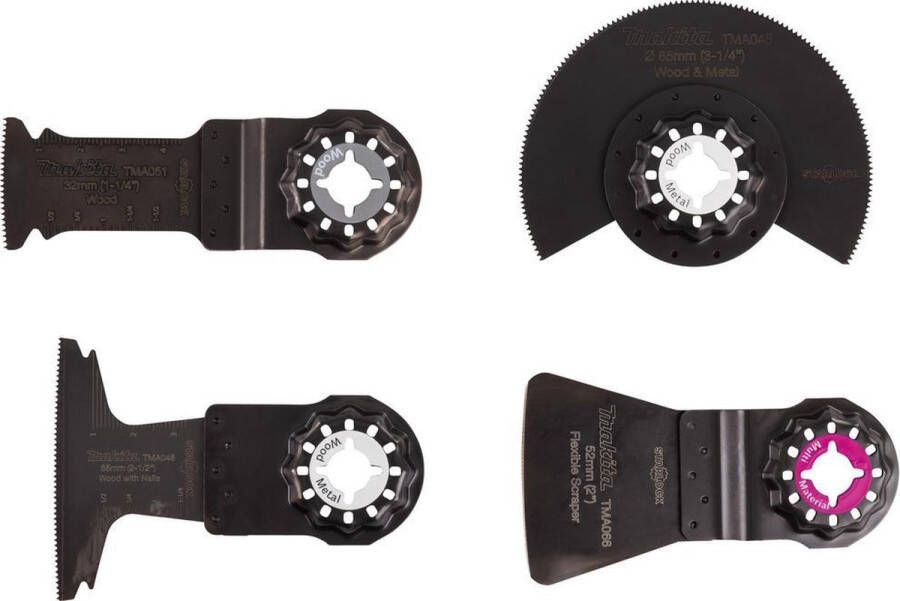 Makita Zaag- schraapset Multitool 4-Delig Tm3000Cx3 B-67505