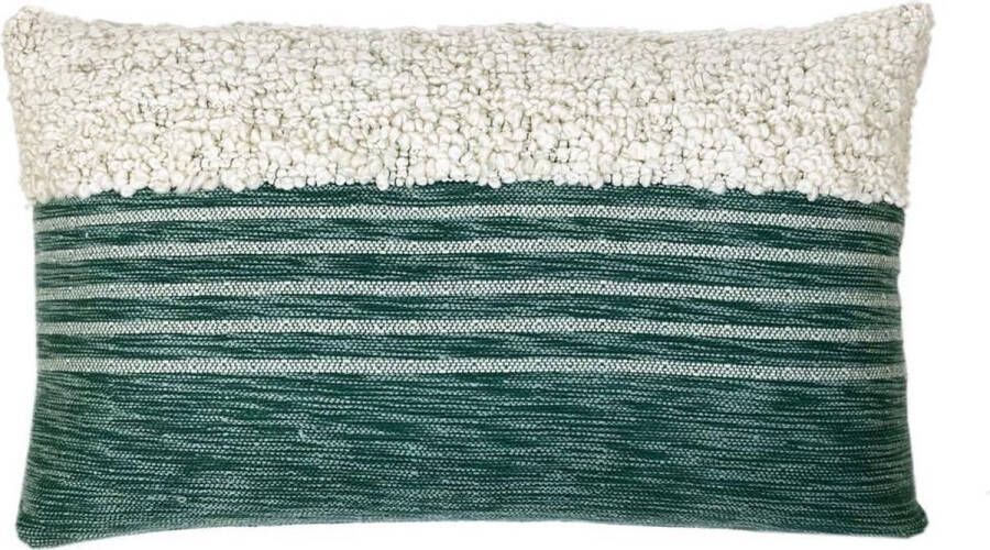 Malagoon Sierkussen Tribal Green Groen En White 35 Cm X 60 Cm