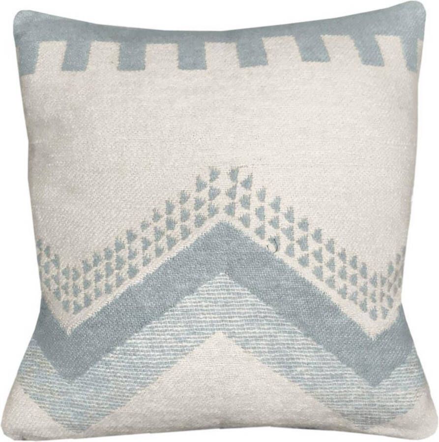 Malagoon Sierkussen Zig Zag Fun Misty Blauw 50 Cm X 50 Cm