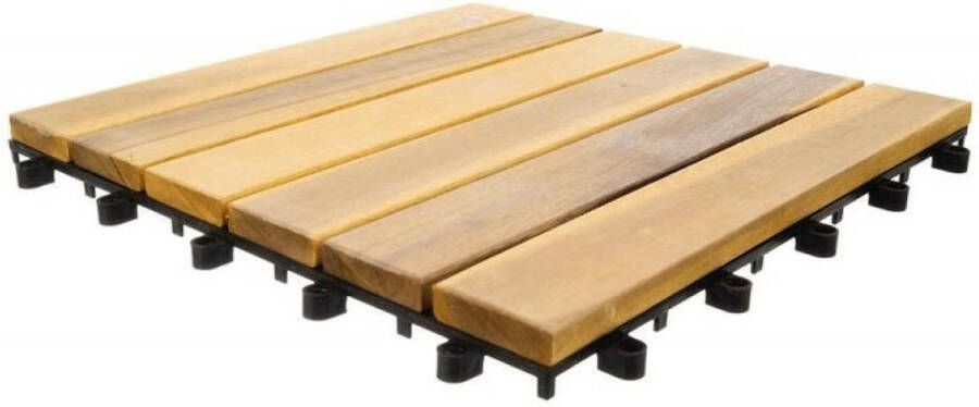 Malatec Terrastegels hout Houten vlonders Set van 10 kliktegels 30x30cm Hout