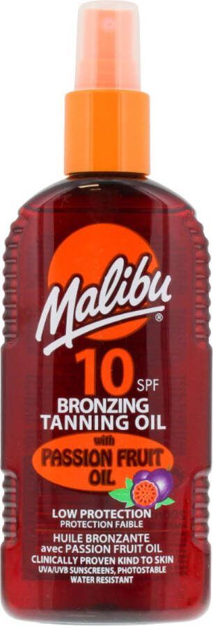 Malibu passievrucht zonnebrand olie spf 10 200ml met bronzer