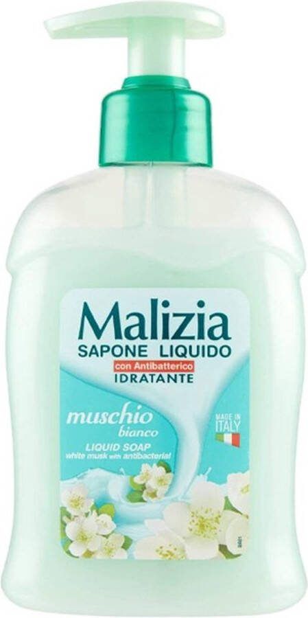 Malizia vloeibare handzeep witte musk pompje 18x300ml Voordeelverpakking
