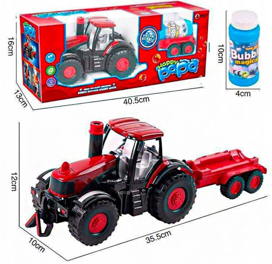 MalPlay Interactieve tractor met afneembare aanhanger Tractor Speelgoed tractor Sinterklaas Schoencadeautjes sinterklaas Bellenblazen.