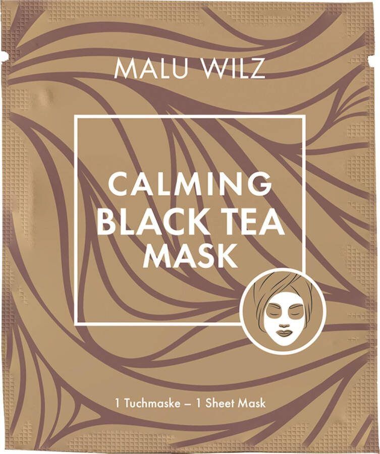 Malu Wilz Calming Black Tea Mask (1stuk) zwarte thee-extract voor optimale bescherming van de huid- gezichtsmasker