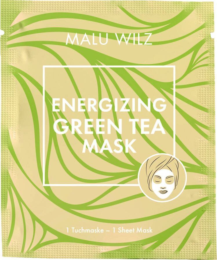 Malu Wilz energizing green tea mask (1 stuk)- intens verzorgend gezichtsmasker met groene thee-extracten