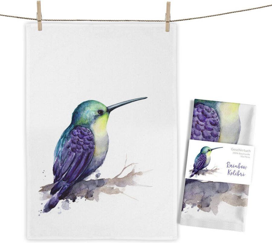 Maluu Theedoek Kolibri 100% katoen 50 x 70 cm