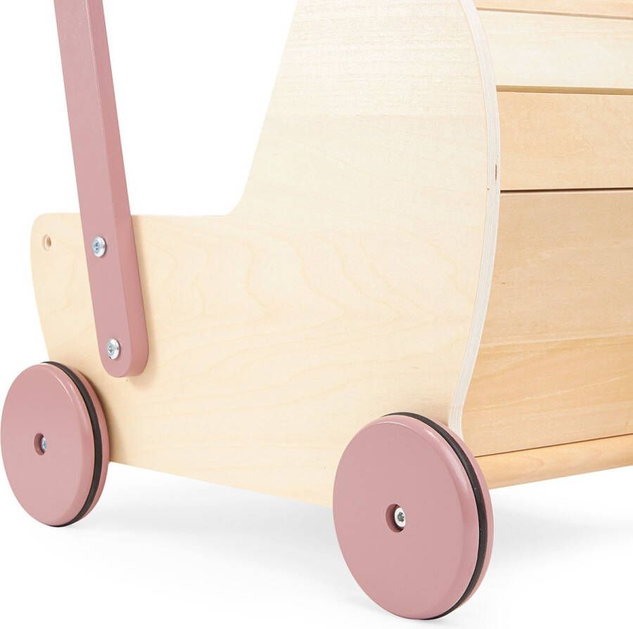 Mamabrum Houten kinderwagen voor poppen of blokken duwer loopwagen voor kleine kinderen kinderwagen ter ondersteuning van het leren lopen voor jongens en meisjes