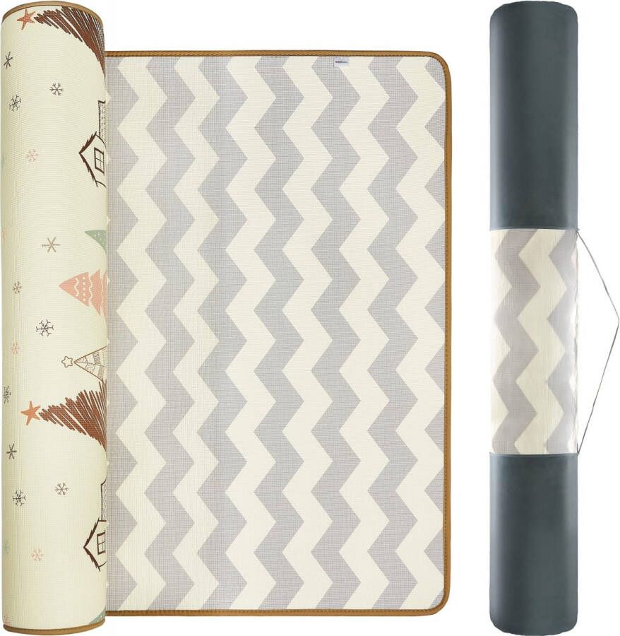 Mamabrum Speelmat Speelkleed Speeltapijt – Bos en ZigZag – Speelmatten speel vloerkleed – Groot Dubbelzijdig – matras vloer speelgoed baby foam play mat kleed tapijt voor kinderen jongens en meisje Matten