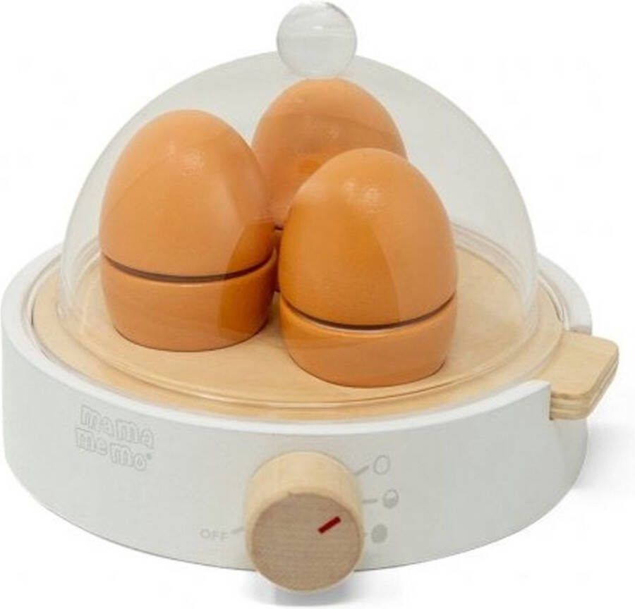 Mamamemo Houten speelgoed eierkoker wit