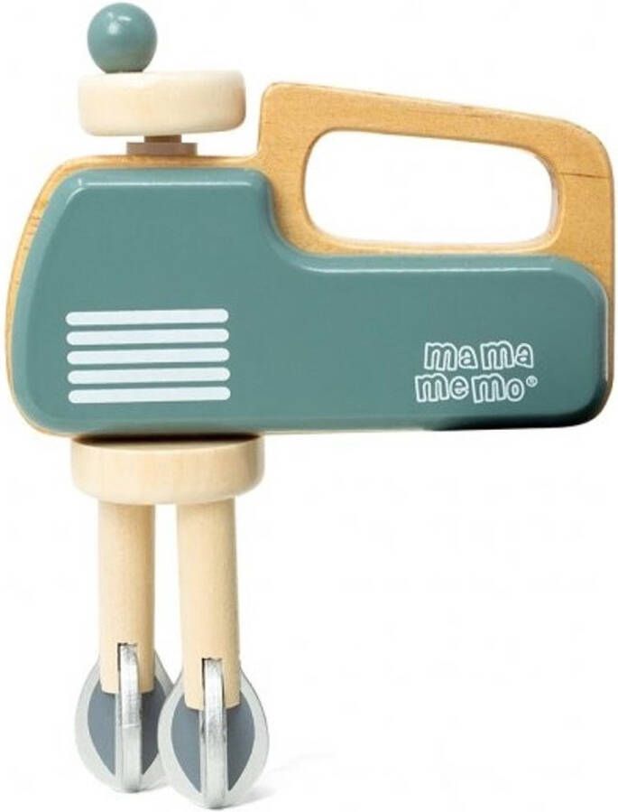 Mamamemo Houten handmixer met kom smaragdgroen