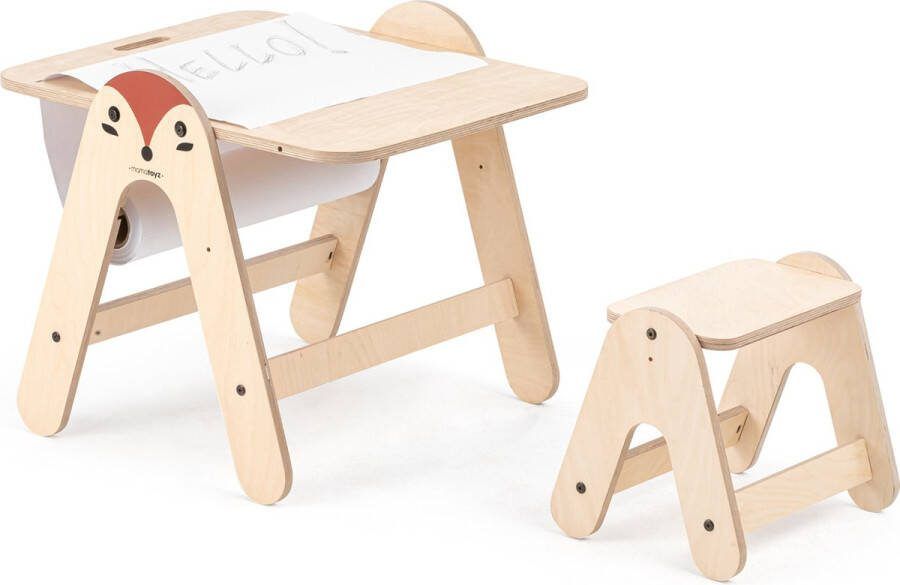 Mamatoyz Fox Houten 2-in-1 activiteiten tafel Schrijfbord 43x60x78cm Beige