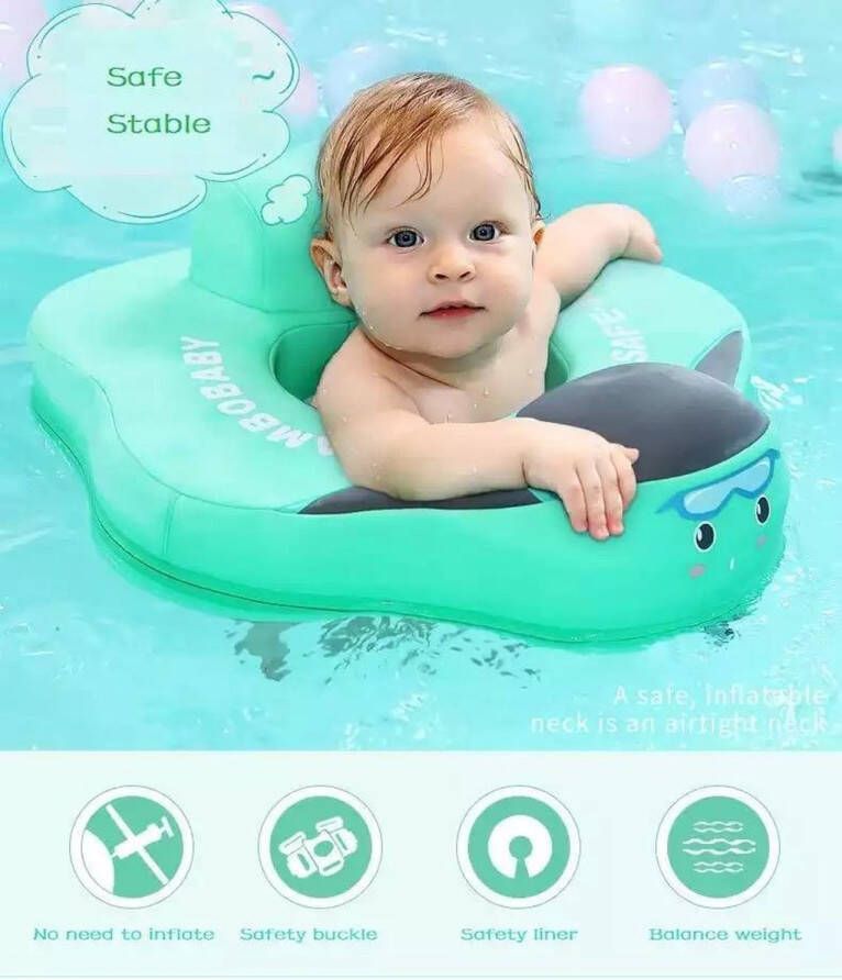 Mambobaby Air Free Seat Baby Float Zwemzitje Niet opblaasbare Zit Float Flotador Zwemmen Zwemband | Mintgroen