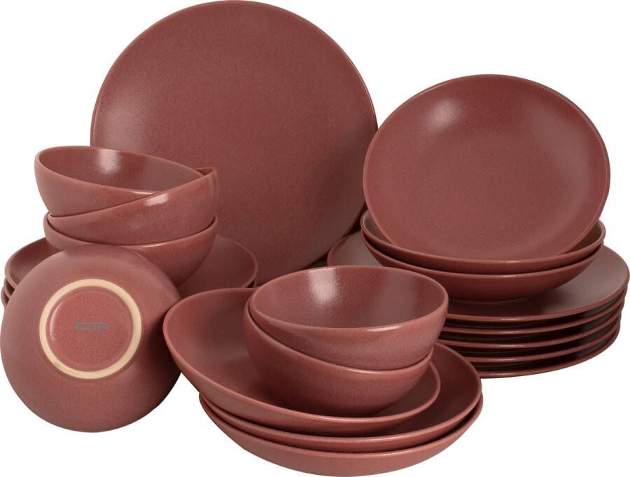 Mammoet Serviesset Spirit Stoneware 6-persoons 24-delig Rood