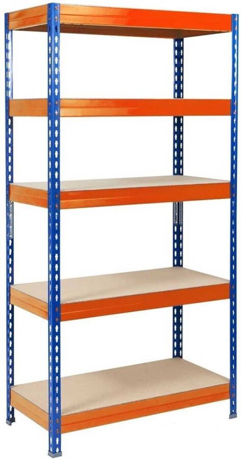 Karatcommercial Stellingkast Opbergrek Blauw-Oranje 180 x 120 x 60 cm