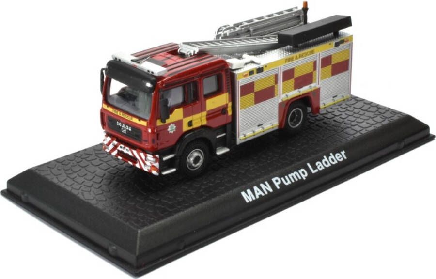 MAN Pump ladder Editions Atlas Collection 1:72 Classic Fire Engines Brandweer in vitrine Display