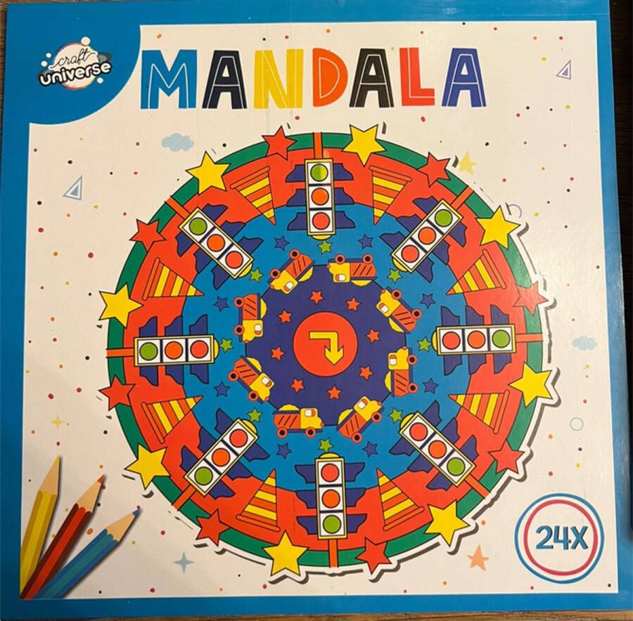 Craft universe kleurboek mandala verkeer voor kinderen 24 pagina's