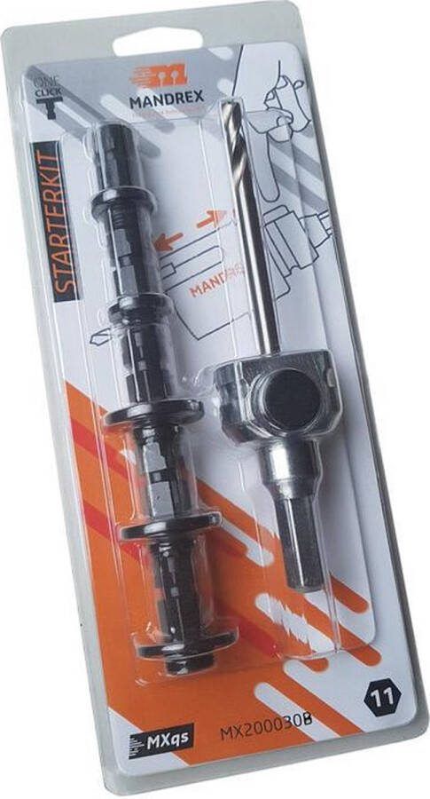Mandrex Starter Kit MX200030B gatzaaghouder zesk.11 HSS Centreerboor 125mm + 5 adapters (MX200030B)