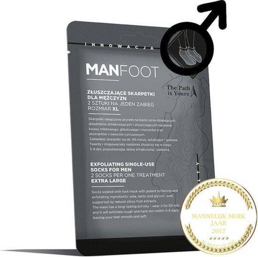 Manfoot Eelt sokken-Huidverzorging-Eelt verwijderaar-Eeltsokken- Eelt masker- Voetverzorging Eeltsokken- Peeling Sokken- Voetverzorging Manen Exfolirend mask Dermatologisch getest op veiligheid en allergieën
