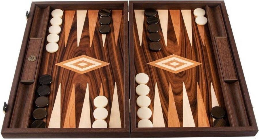Manopoulos Burl Patchwork Backgammon Kers- en Eikenhout 48 x 30cm Top Kwaliteit Klasse en Geweldig