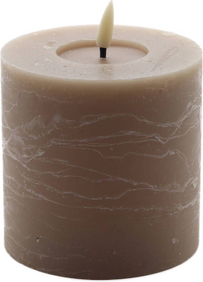 Mansion Atmosphere led kaars beige 10x10cm