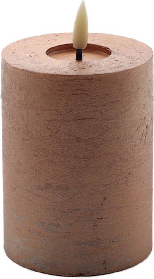 Mansion Atmosphere led kaars rustic copper 10x7 5cm