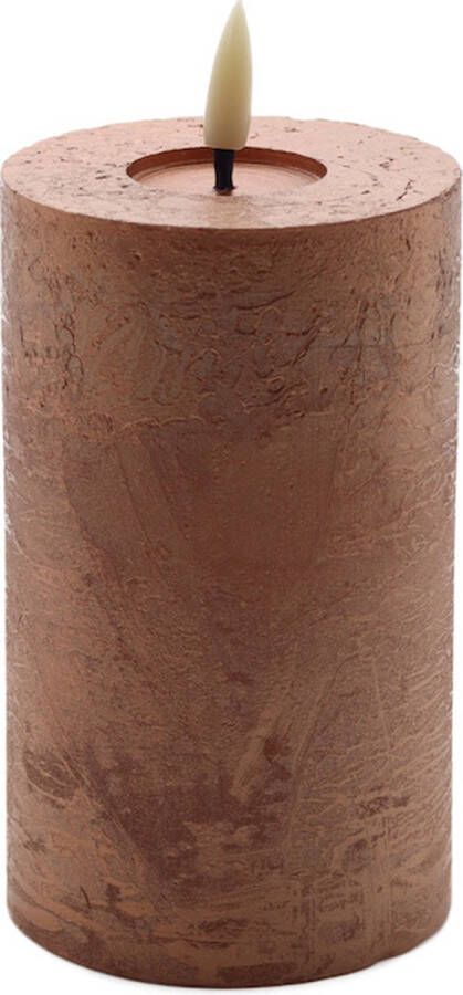 Mansion Atmosphere led kaars rustic copper 12 5x7 5cm