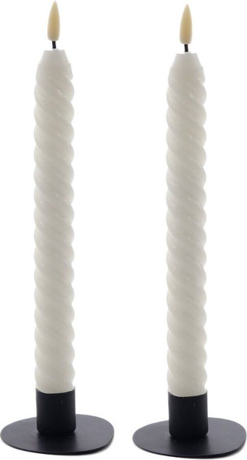 Mansion Atmosphere Swirl ivoor LED dinerkaars 24 5 cm pak van 2