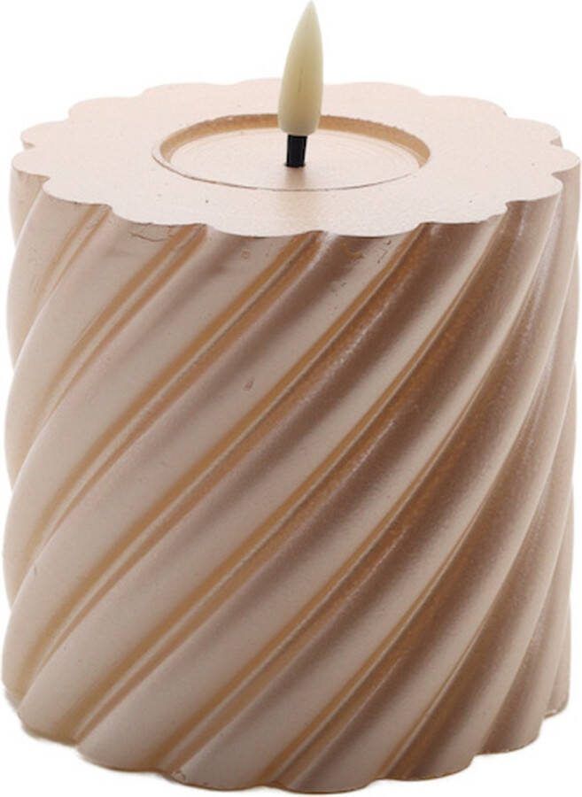 Mansion Atmosphere swirl led kaars champagne 10x10cm