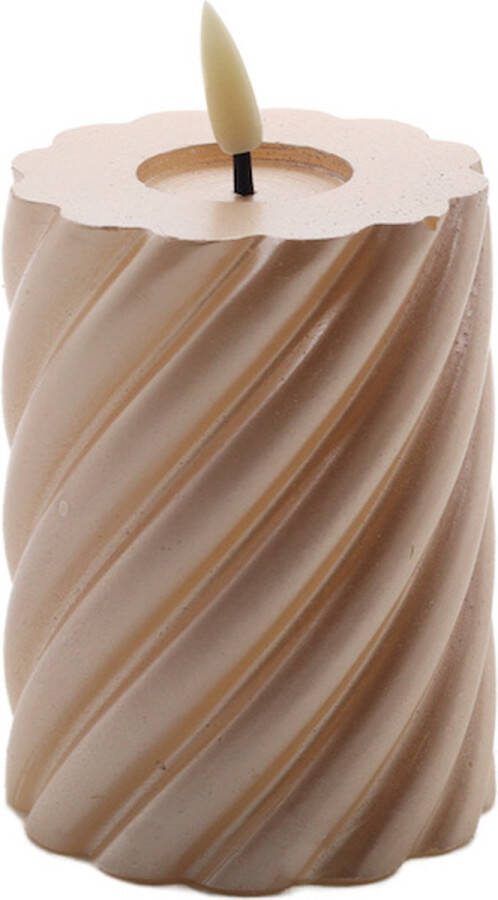 Mansion Atmosphere swirl led kaars champagne 10x7 5cm